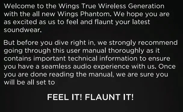 WINGS WL-PHANTOM-BLK Phantom True Wireless Earbuds User Manual - Introduction