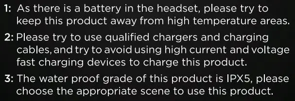 WINGS WL-PHANTOM-BLK Phantom True Wireless Earbuds User Manual - Safety Problem