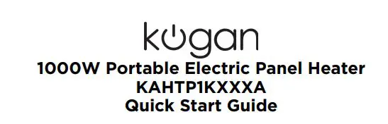 kogan 1000W Portable Electric Panel Heater User Guide