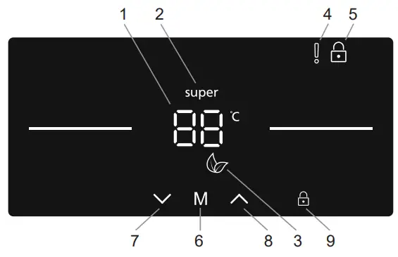 SHARP SJ LC41CHDAE-EU No Frost Refrigerator - Display and control panel