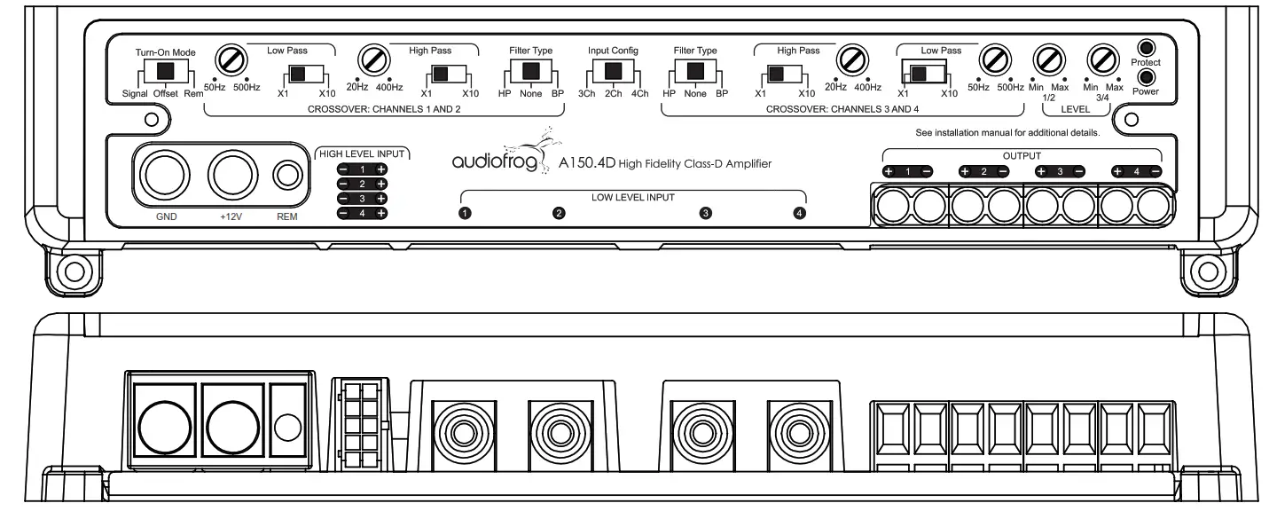 audiofrog A150 4D 4 Channel High Fidelity Class D Amplifier - fig