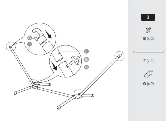 Polycotton Double Hammock- Installation