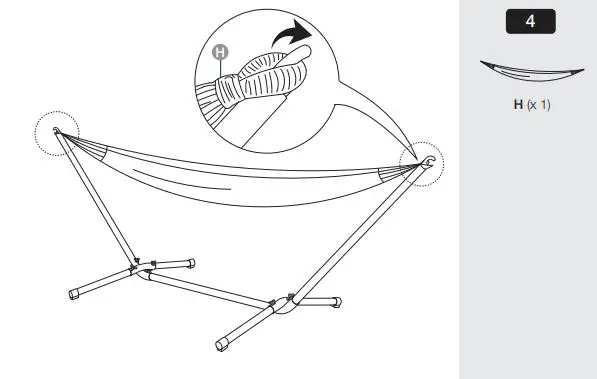 Polycotton Double Hammock- Installation