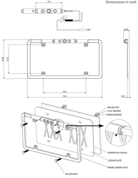 BOYO VTL275LTJ Slim Rear View Camera-fig4
