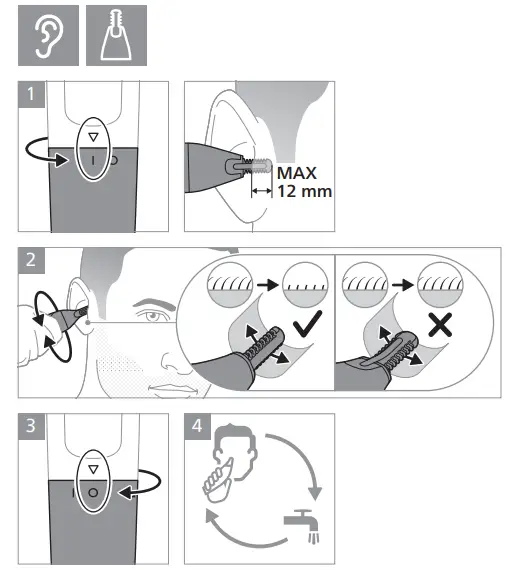 PHILIPS NT1650 Nose and Ear Trimmer - fig 4