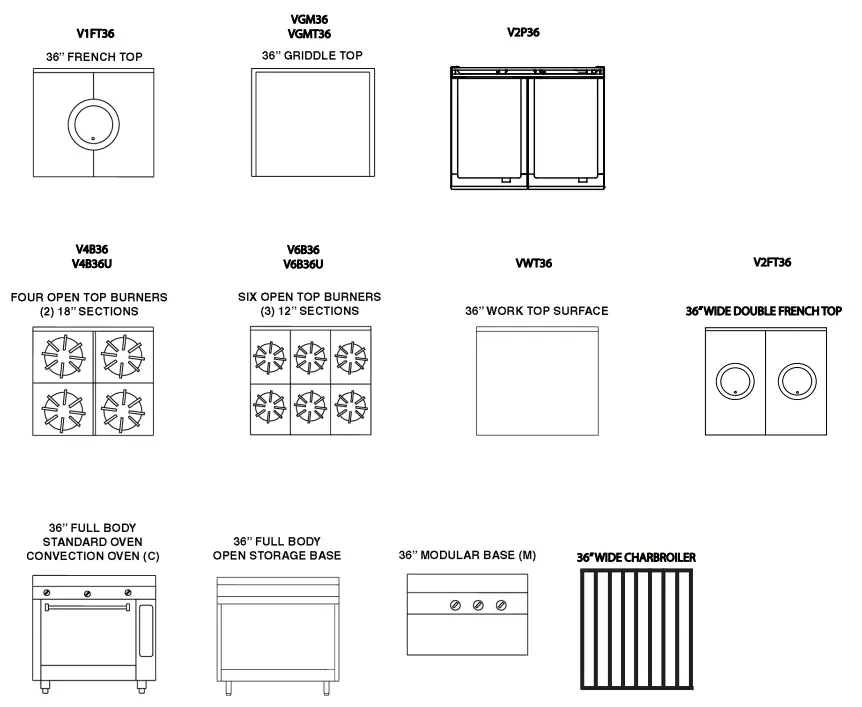 VULCAN V336HC V Series HDR Gas Ranges - fig