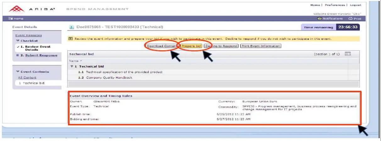 TATA Bidder - Click on button “Download Content” to download documents provided by buyer