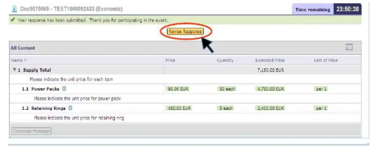 TATA Bidder - Remember! If necessary you can review and modify your response