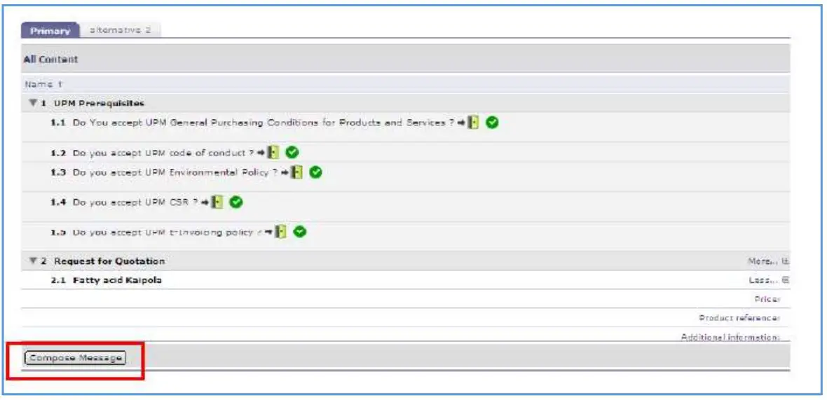 TATA Bidder - Step 1 Click “Compose Message”.