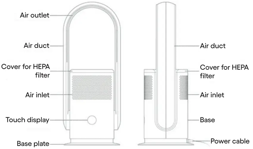 AF100 Air Filtering Tower Fan Overview