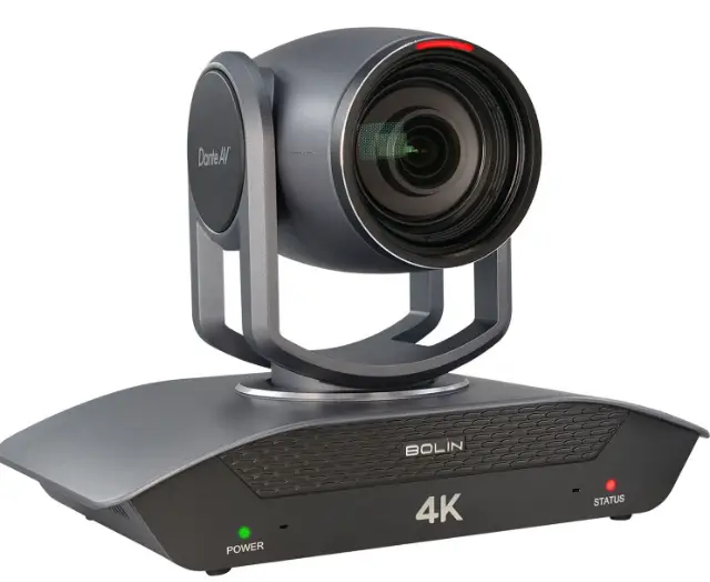 BOLIN TECHNOLOGY D412 Dante AV 4K60 HDMI IP PTZ Camera with 12x Optical Zoom