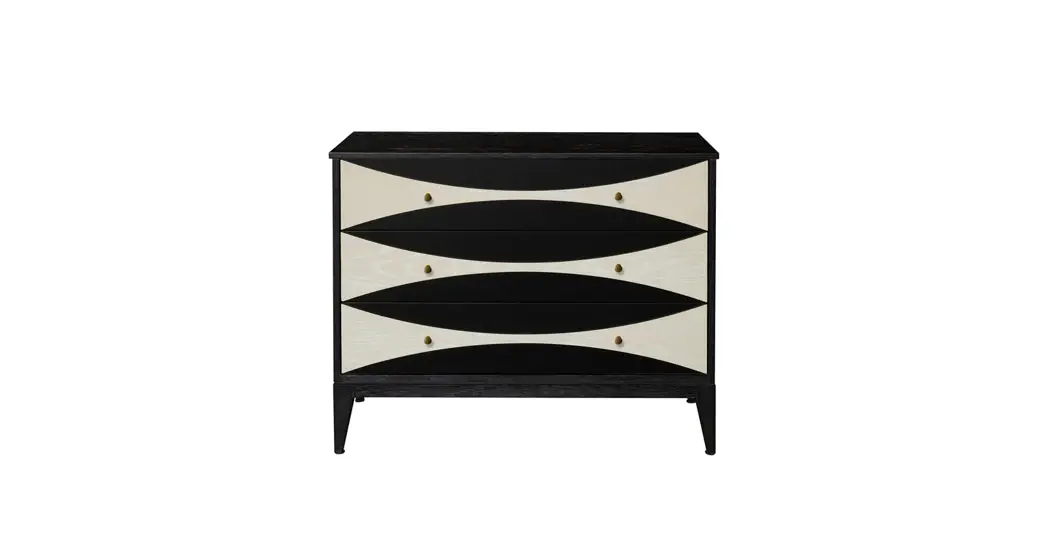 Hmidea D483-002 Two-tone Black And Gold 3-drawer Chest Instruction Manual