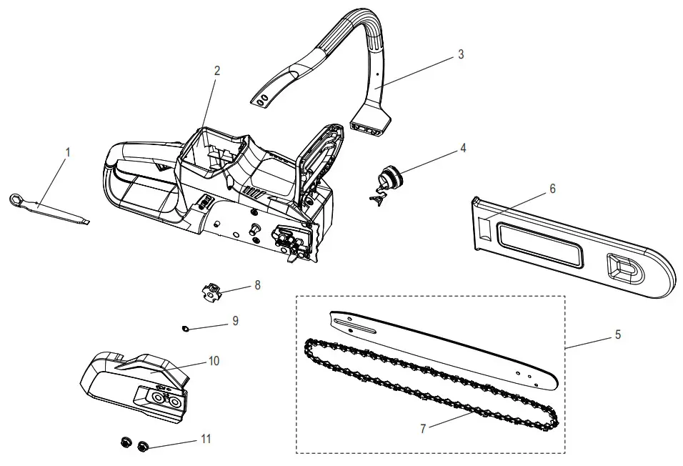 ULINE H-7984 14″ 40V Cordless Chainsaw - Overview