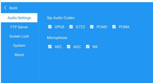 TONMIND SIP-M20 IP Microphone User Manual - Audio Setting