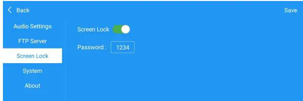 TONMIND SIP-M20 IP Microphone User Manual - Screen Lock Setting