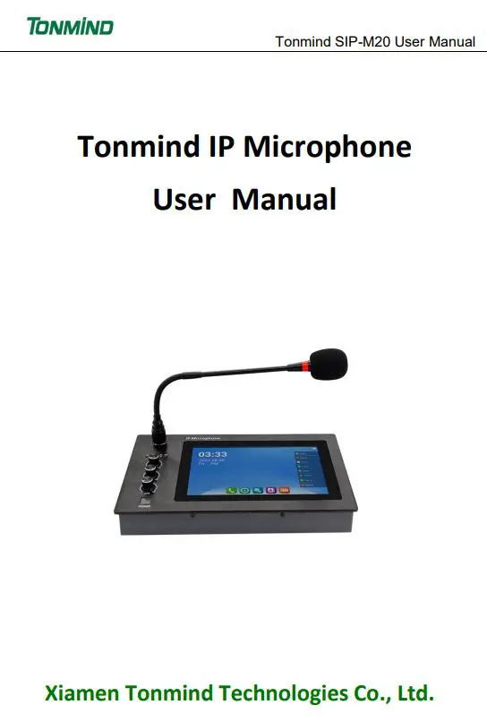 TONMIND SIP-M20 IP Microphone User Manual