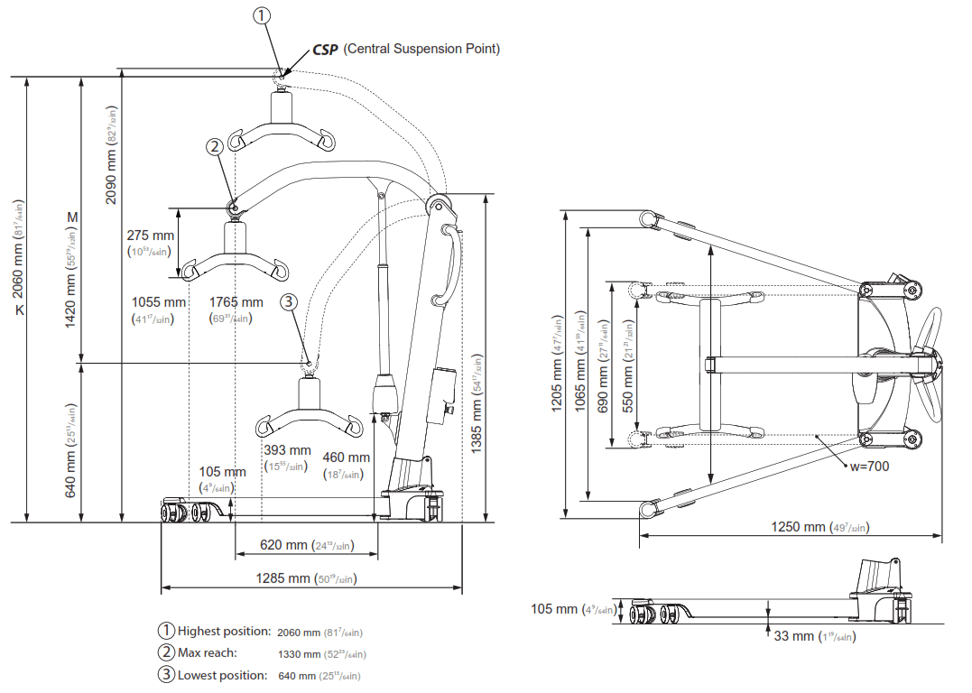 molift Mover 300 Bariatric Patient Hoist - fig 7