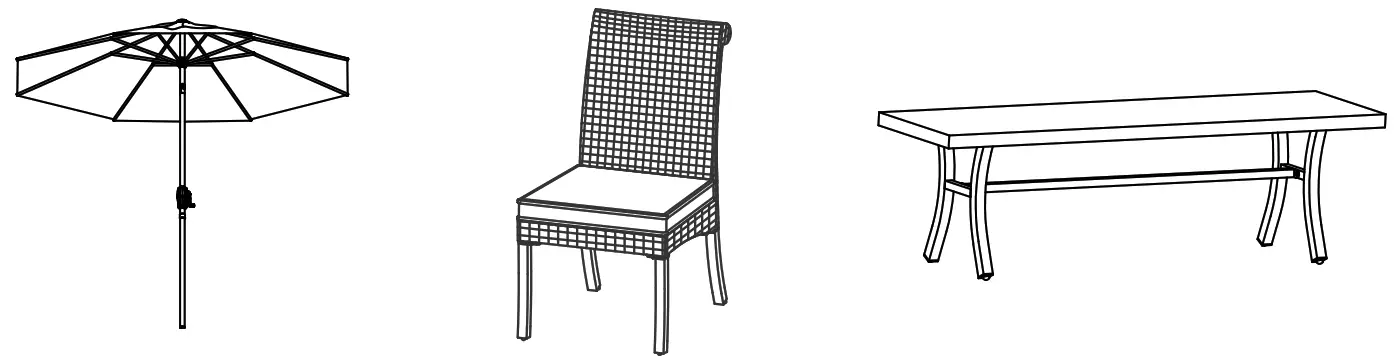 allen roth FTS61523D Rectangle Outdoor Dining Table - fig