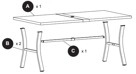 allen roth FTS61523D Rectangle Outdoor Dining Table - fig1