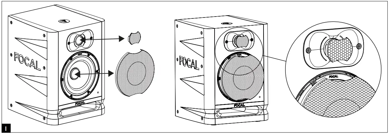 Inserting/removing the grilles