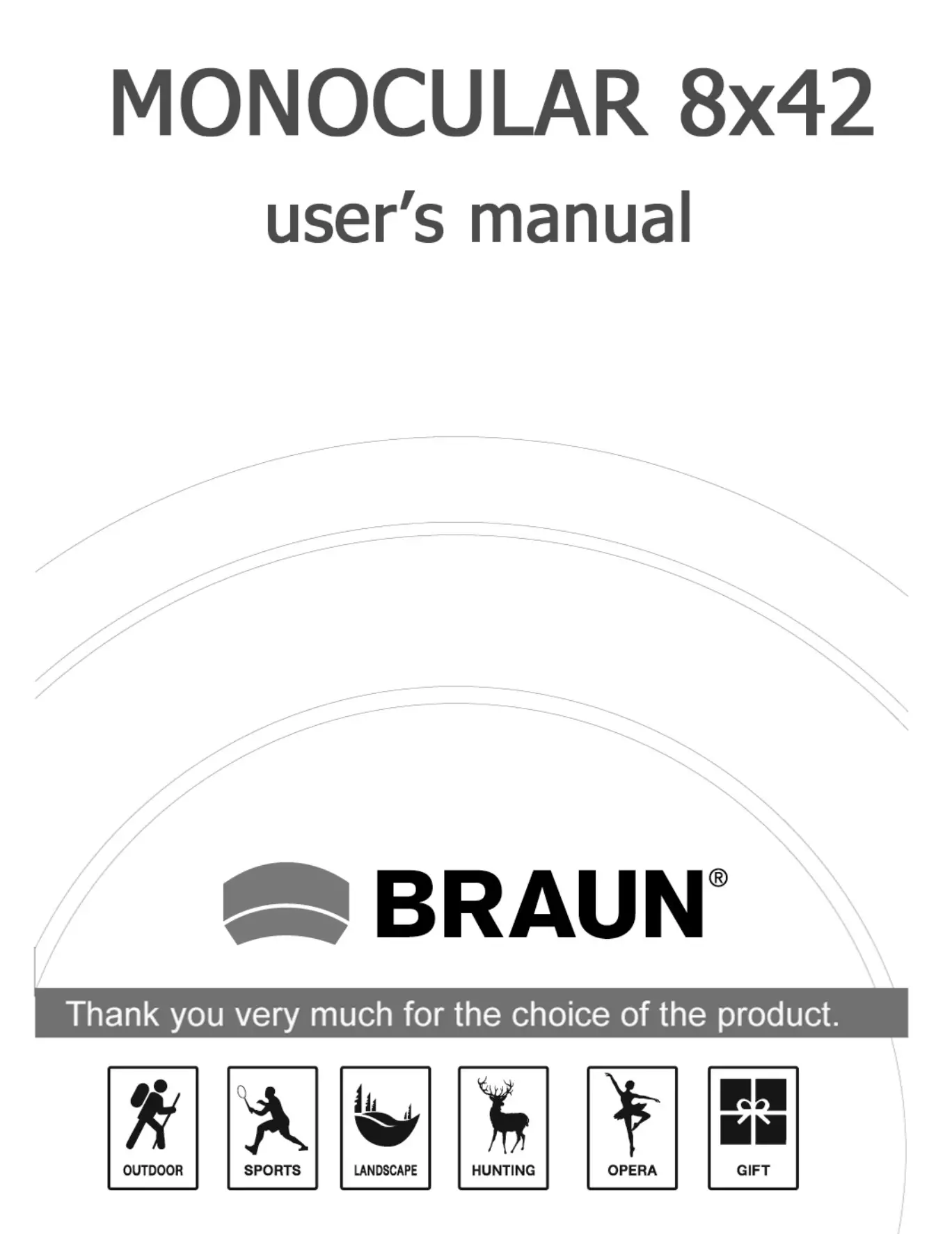 BRAUN 20141 Monocular 8 x 42 Waterproof User Manual