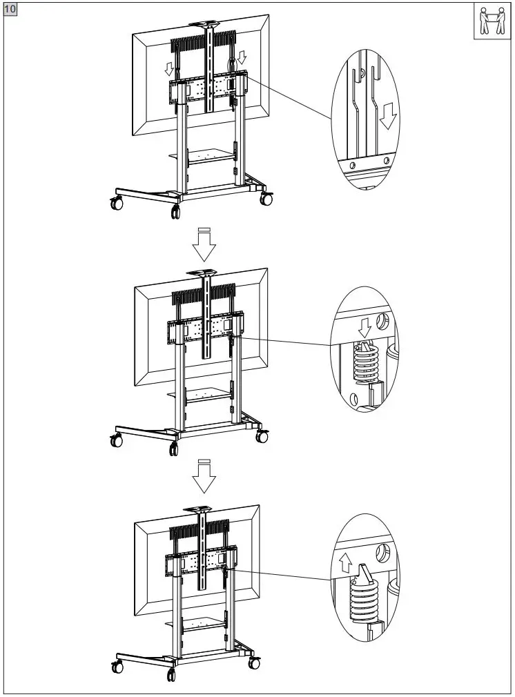 VISION VFM-F25 Height-Adjustable Display User Manual - How to use