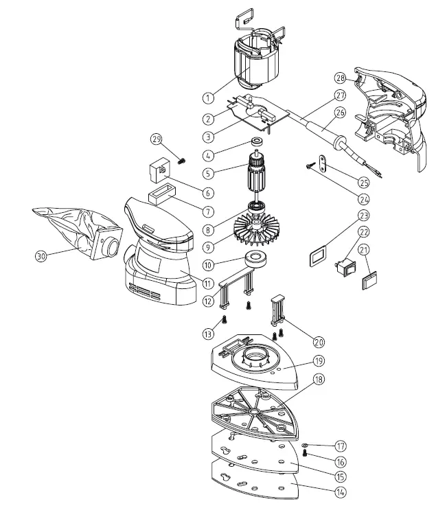 FERM PSM1013 Detail Sander 220W 8