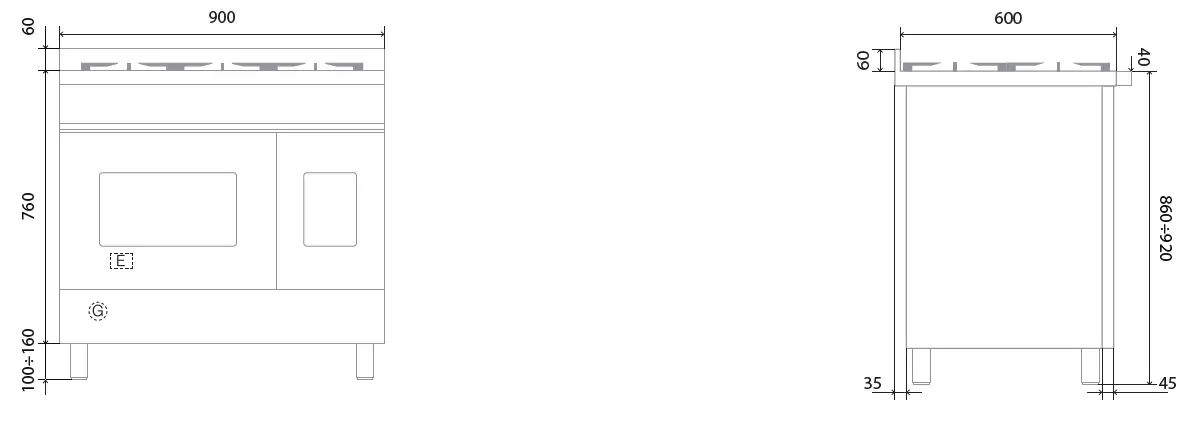 ILIVE PD09FDNE3 90cm Nostalgie Series Cooker Double Oven 7