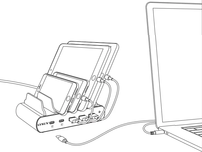 LVSUN-LS-PD110T-2C-110W-5-PORT-QC-3.0-Laptop-USB-C-Charging-Station-fig-3