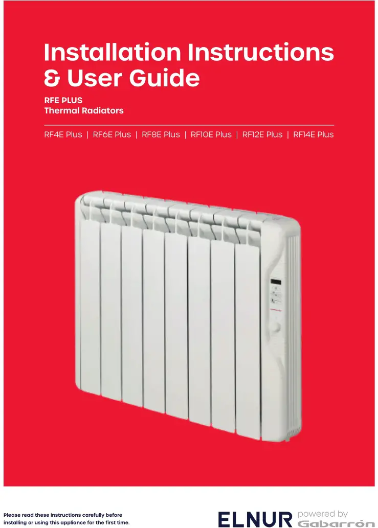 Elnur RFE Plus Thermal Radiators User Manual