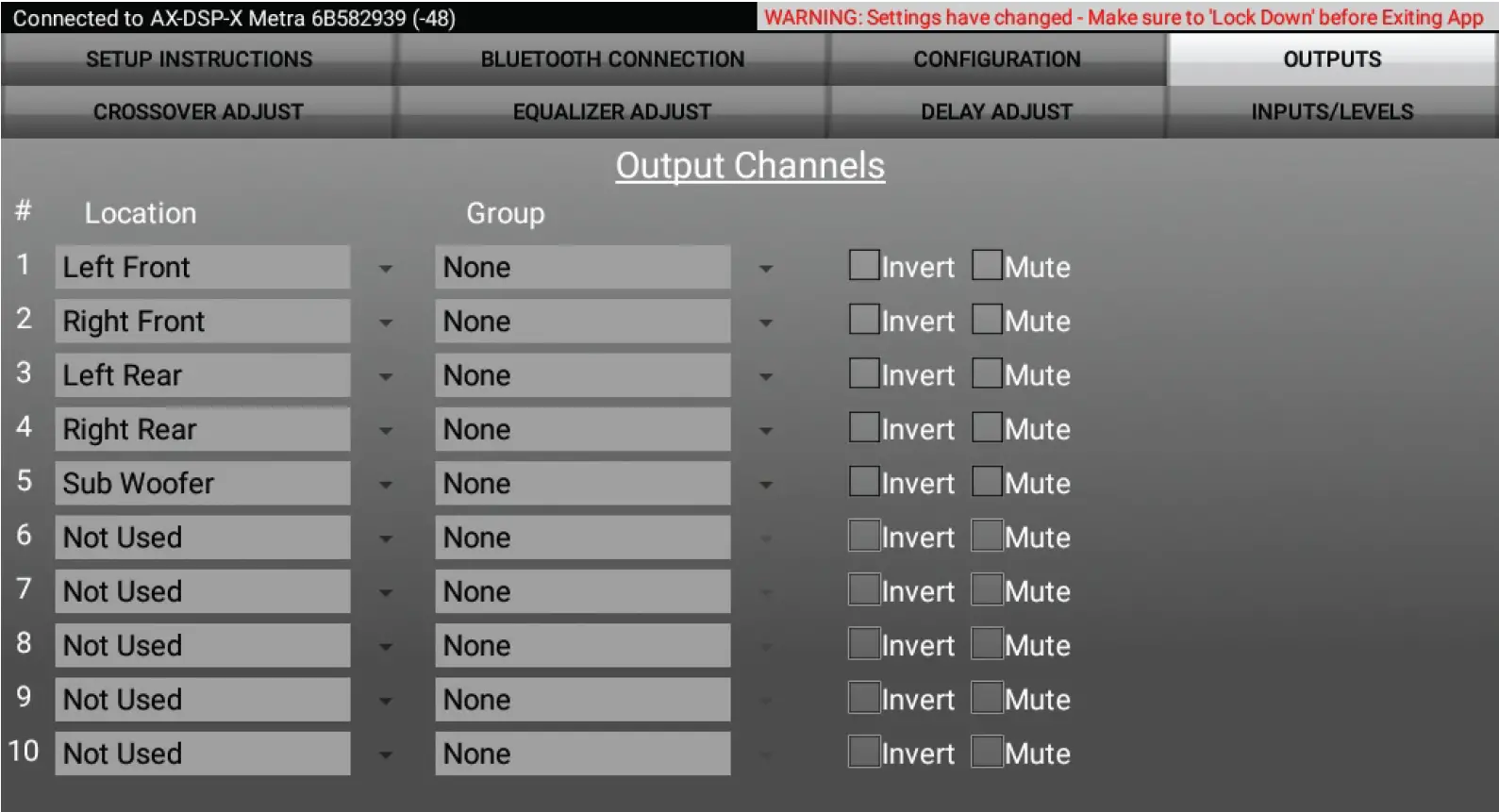 DSP Setup & Controls 02
