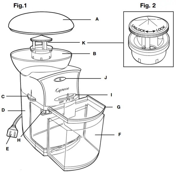 Capresso Coffee Burr Grinder 559 -FIGURE 1