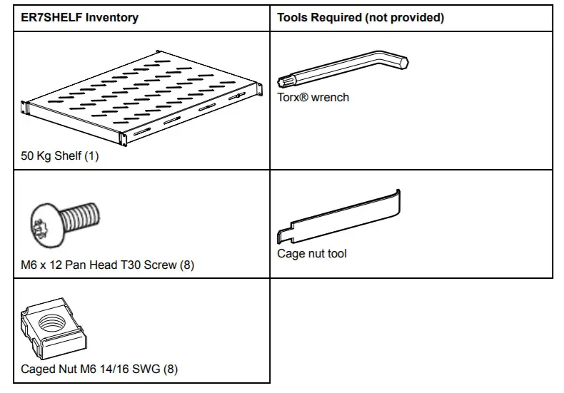 APC Easy Rack 50 Kg Shelf Kit ER7SHELF -figure 1