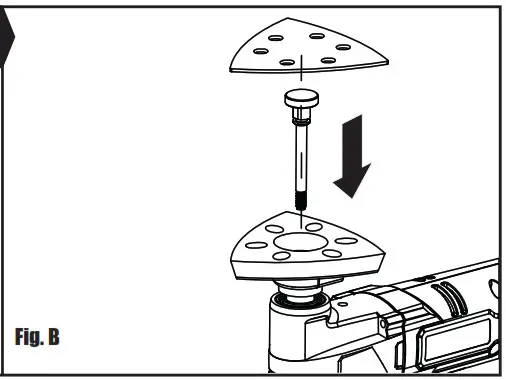 Wickes 223735 Cordless Multi Tool 18V Lithium - MOUNTING CHANGING THE SANDING PAPER