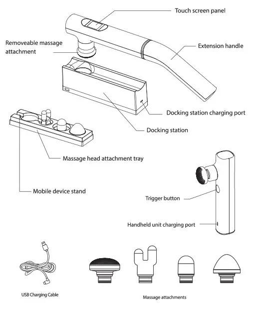 Addaday LYRIC Massage Gun- Diagram
