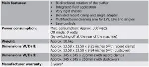 FIG 11 Technical data