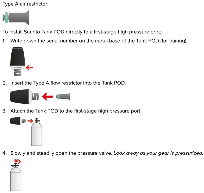 SUUNTO TANK POD - Installing Type A air restrictor