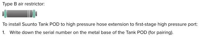 SUUNTO TANK POD - Installing Type B air restrictor 1