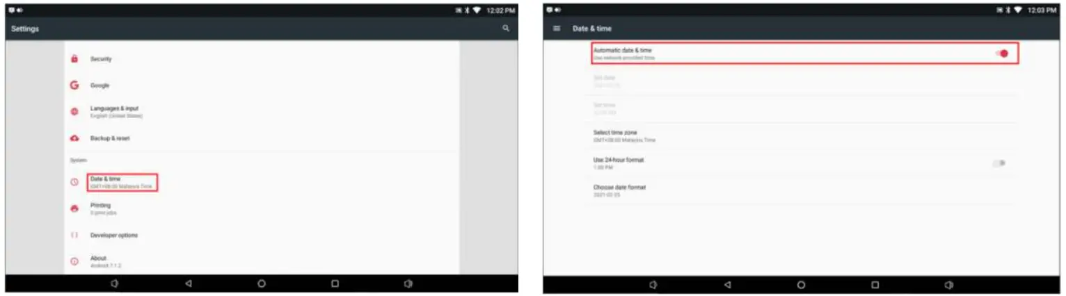 imin D4 Desktop Pos Terminal - Date & Time