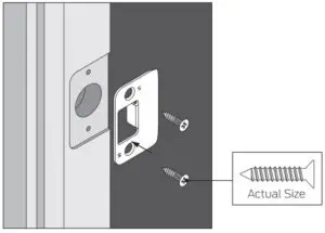 Fig 7 Install strike onto door jamb.