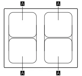 Distribution of the cooking zones