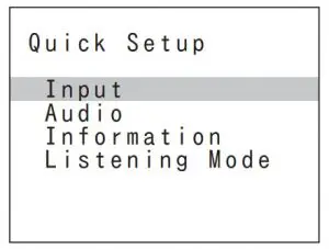 Using Quick Setup menu
