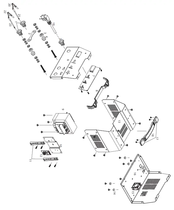 FERM Battery Charger BCM1020 - Exploded view