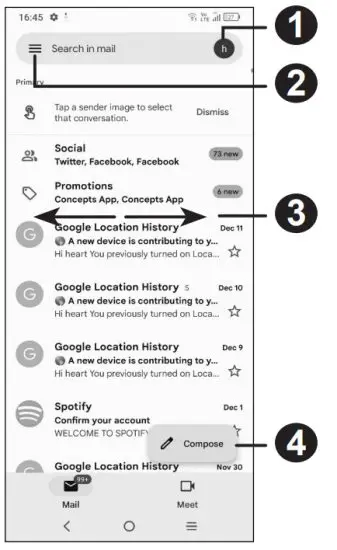 TCL T676J 30 Plus Smartphone - Gmail