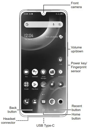 TCL T676J 30 Plus Smartphone - Keys and connectors