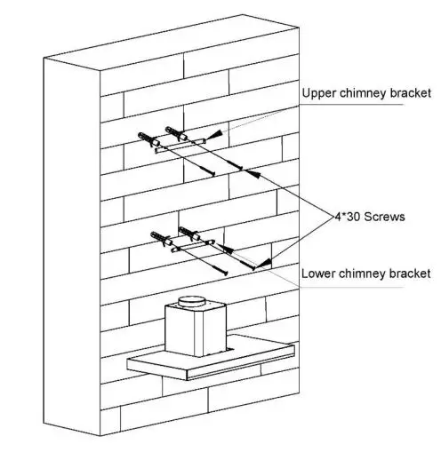 CIARRA CBCS6102-OW 60cm Chimney Cooker Hood - Adjust the height of upper decorative chimney according
