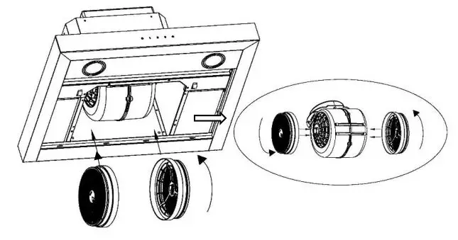 CIARRA CBCS6102-OW 60cm Chimney Cooker Hood - Plug the activated carbon filter into the unit and turn it in clockwise