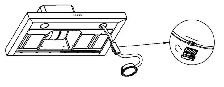 CIARRA CBCS6102-OW 60cm Chimney Cooker Hood - Push the LED lamp holder out from the cabinet by hand