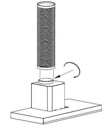 CIARRA CBCS6102-OW 60cm Chimney Cooker Hood - Put the Aluminum Flex Pipe on the air outlet