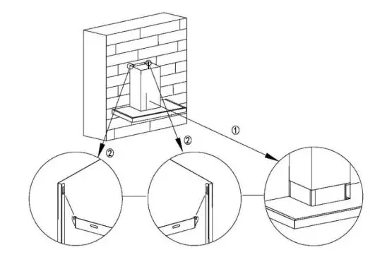 CIARRA CBCS6102-OW 60cm Chimney Cooker Hood - Put the lower decorative chimney into the positioning slot